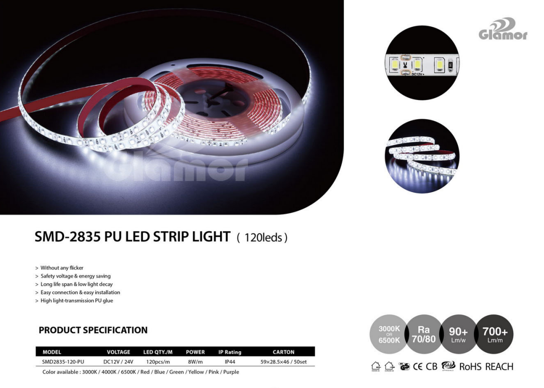 Sıcak beyaz LED şerit ışıklar, fabrika-GLAMOR 2