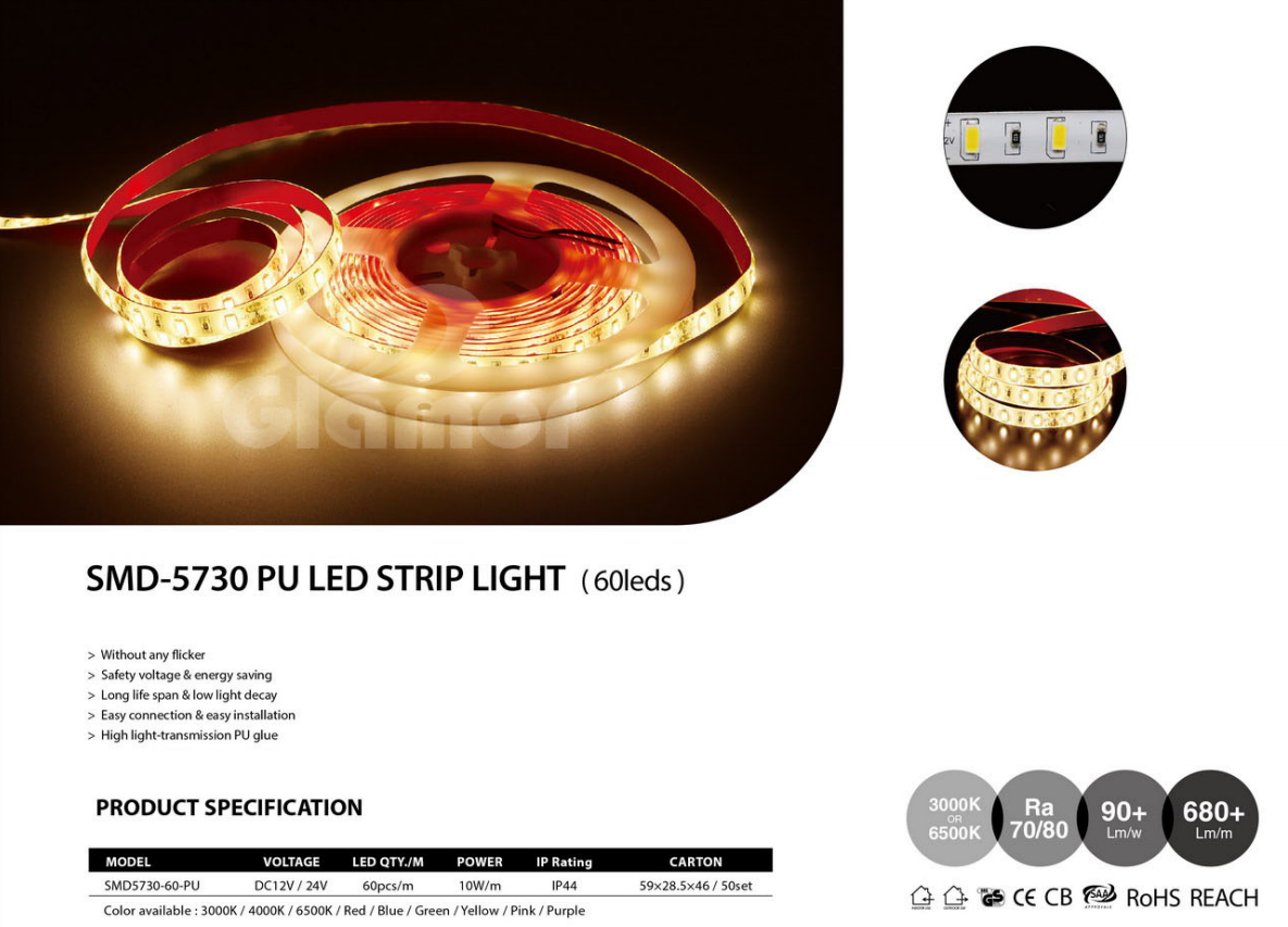 Yüksek Kaliteli 12V 24V LED Şerit Işık Toptan Sıcak Beyaz, IP44-GLAMOR 2