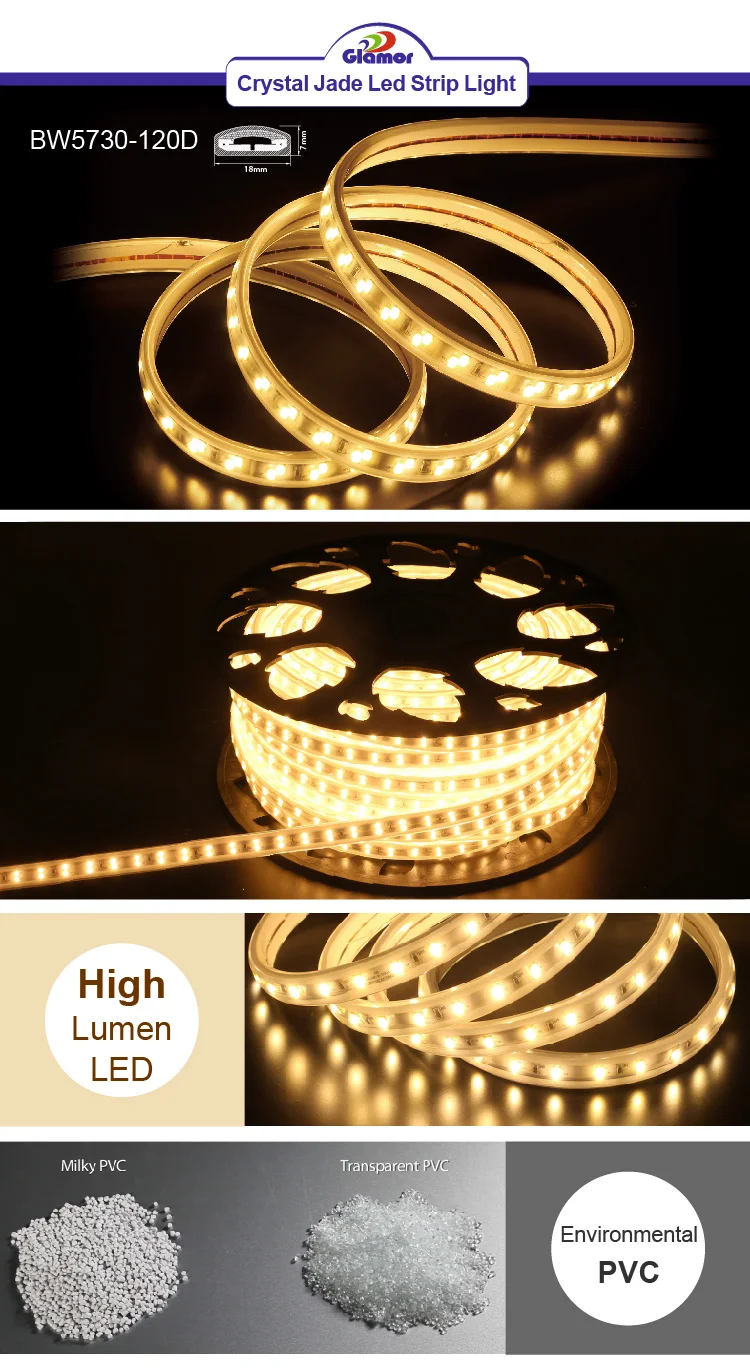  SMD5730 16 ft Led Şerit Işık Parlak Beyaz 6500K LED Arka Işık Şeridi İç ve Dış Mekan Uygulamaları İçin Mevcuttur Esnek