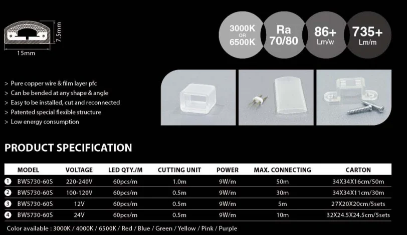  SMD5730 Guangdong LED Işık Şeridi Lambası