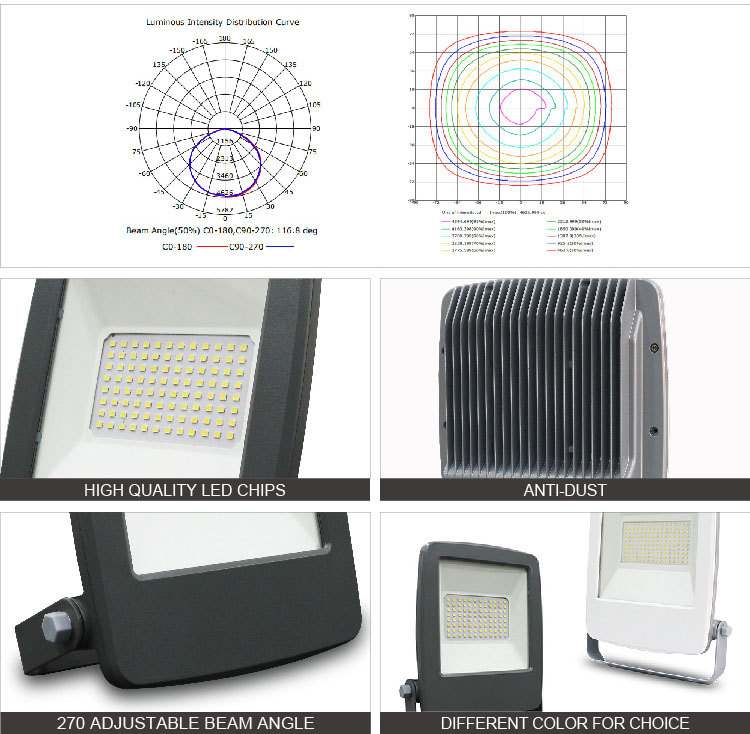 Dış Mekan LED Projektörleri Benzersiz tasarım döküm alüminyum üstün malzemeler 10W 20W 30W 50W 100W F2 Serisi 3