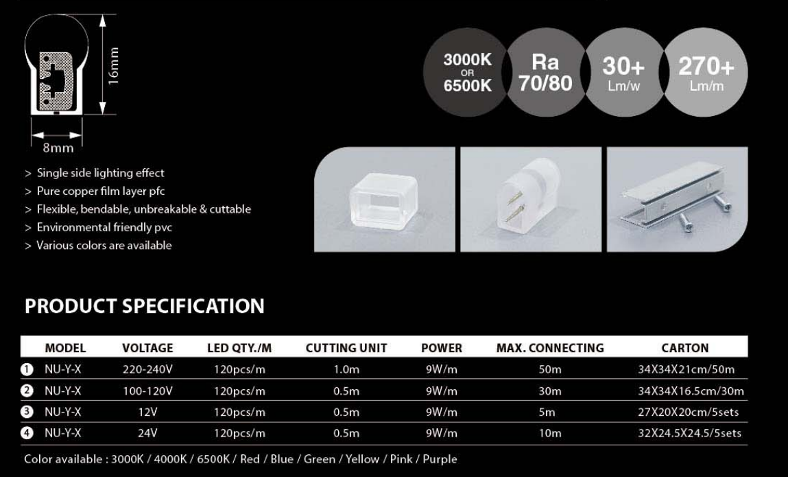 Tabelalar İçin Özel LED Neon Esnek Tek Taraflı Neon Esnek Şerit Işık 2