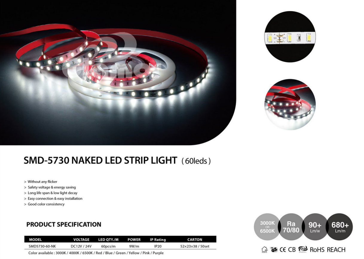 Lampu Jalur Fleksibel LED putih berkualiti terbaik (SMD5730-60S-NK-W) pengeluar-GLAMOR 2