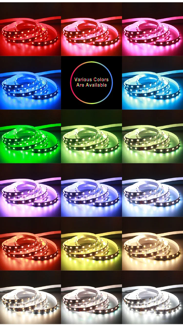  Төмөн баа RGB WW IP20 DC12V LED тилкеси акылдуу пульт жана TUYA APP менен, толук түстүү rgb LED тилкелери, DIY жана динамикалык LED тилкеси