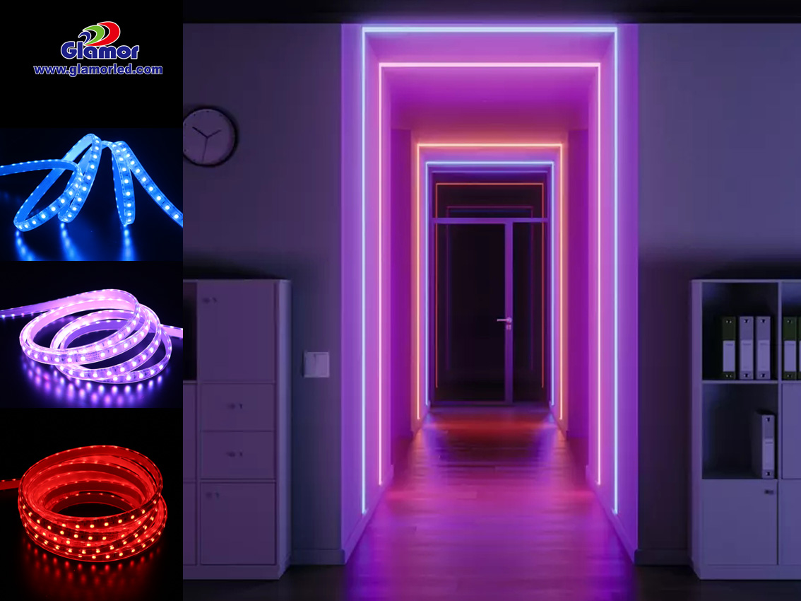 RGB WS2811 ከቤት ውጭ PVC 24V 220V 120V 230V LED ስትሪፕ ብርሃን አምራች - GLAMOR LED ለዉጥ ምርጥ ገመድ አልባ ብዙ ቀለሞች 2