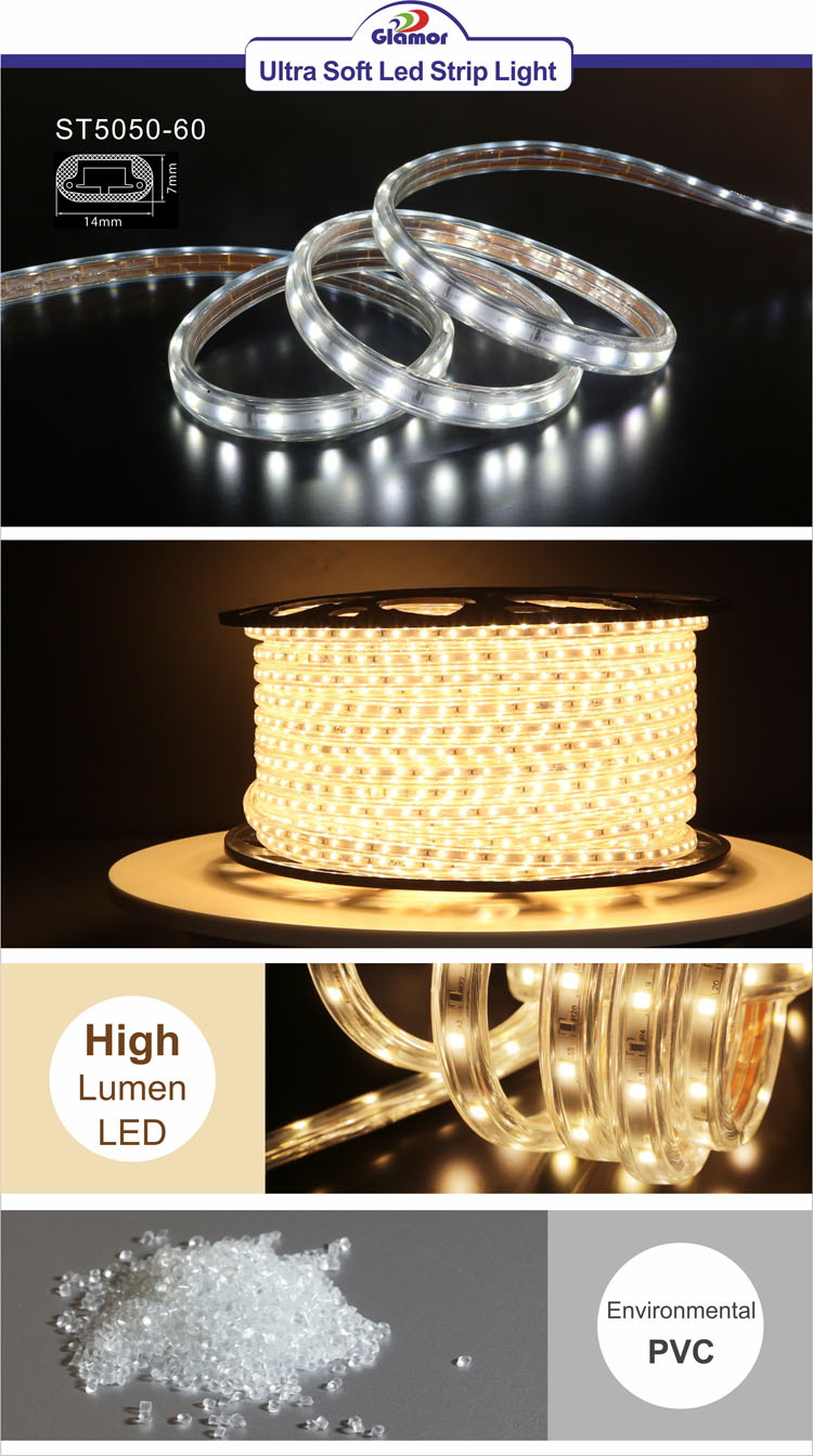 LED trake u boji po narudžbi, ultra meke IP65 LED trake ST050-60S 3