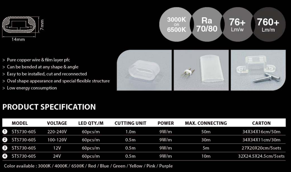 சீனாவிலிருந்து தனிப்பயனாக்கப்பட்ட அல்ட்ரா மென்மையான LED ஸ்ட்ரிப் லைட் (ST5730-60S) உற்பத்தியாளர்கள்| கவர்ச்சி 2