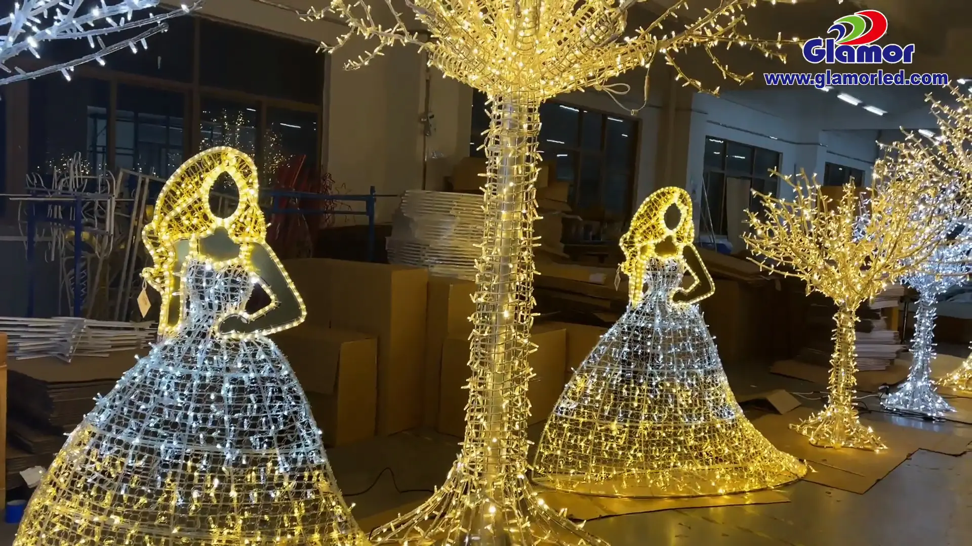 Christree och kvinnor på verkstad IP65 LED-motivlampor för juldekoration Leverantör och tillverkare | GLAMOR 1