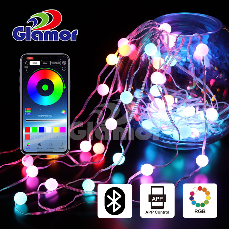 APP atharrachail RGB agus smachd iomallach airson solais sìthiche craobh Nollaige LED airson cleachdadh a-staigh, neach-dèanamh solais slabhraidh | Glamour 9