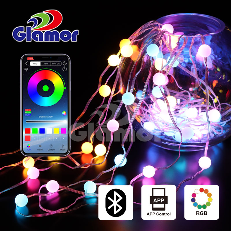 APP atharrachail RGB agus smachd iomallach airson solais sìthiche craobh Nollaige LED airson cleachdadh a-staigh, neach-dèanamh solais slabhraidh | Glamour 7