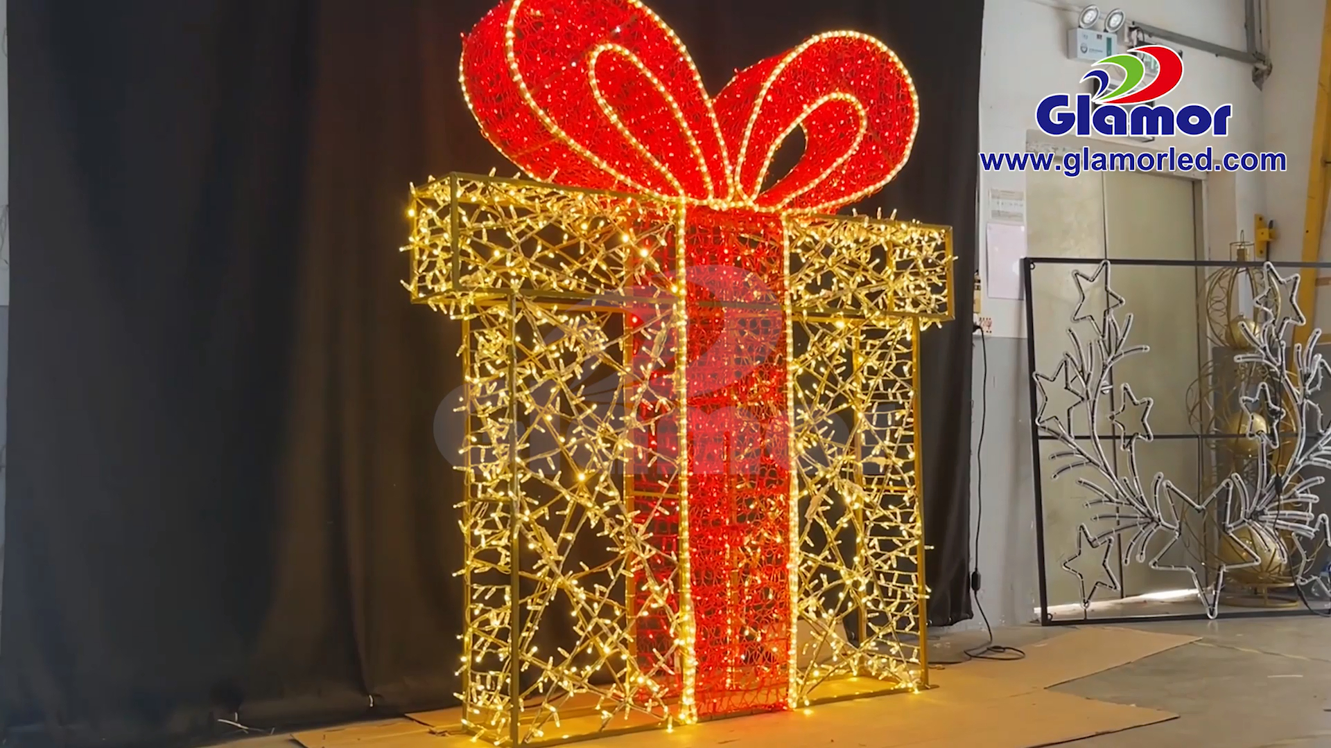 2025 PVC gumový kabelový řetězec světelného lana LED velký dárek 3D novoroční vánoční motiv | Glamour 2