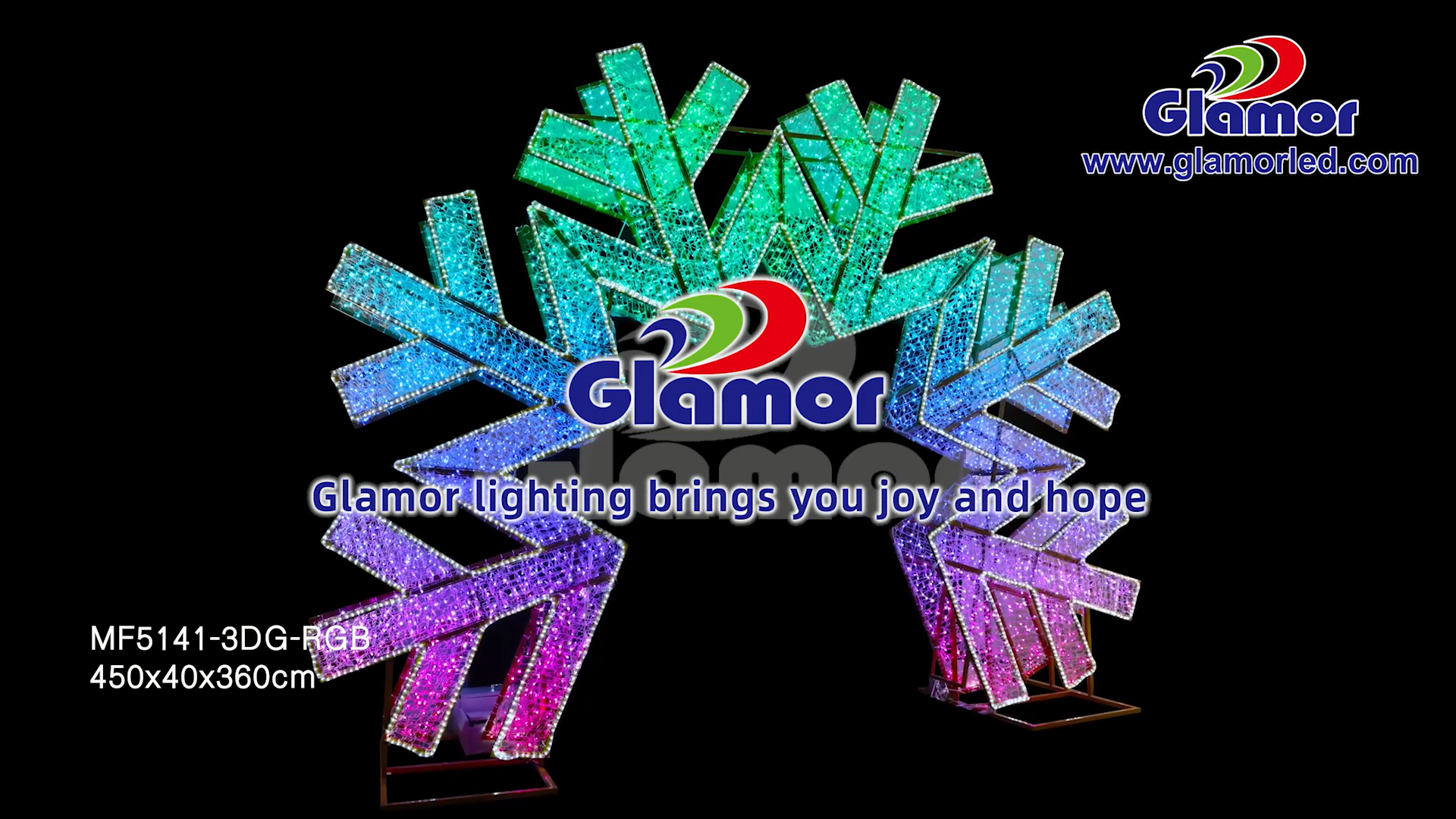Ekran me motiv ndriçimi dekorativ 3D për Festën e Flokëve të Borës me cilësi më të mirë nga prodhuesi i Glamour Factory 4