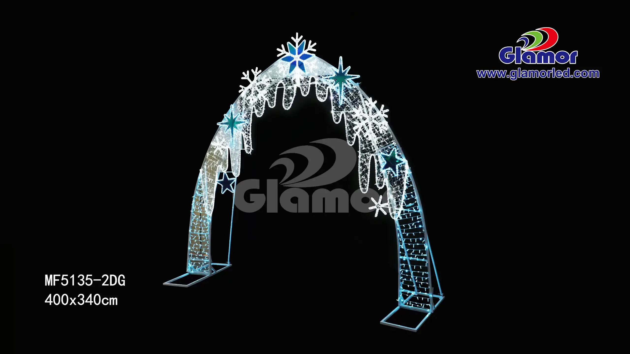 Customized products 2D snowflake arch ice world style LED motif light display| Glamor factory 1
