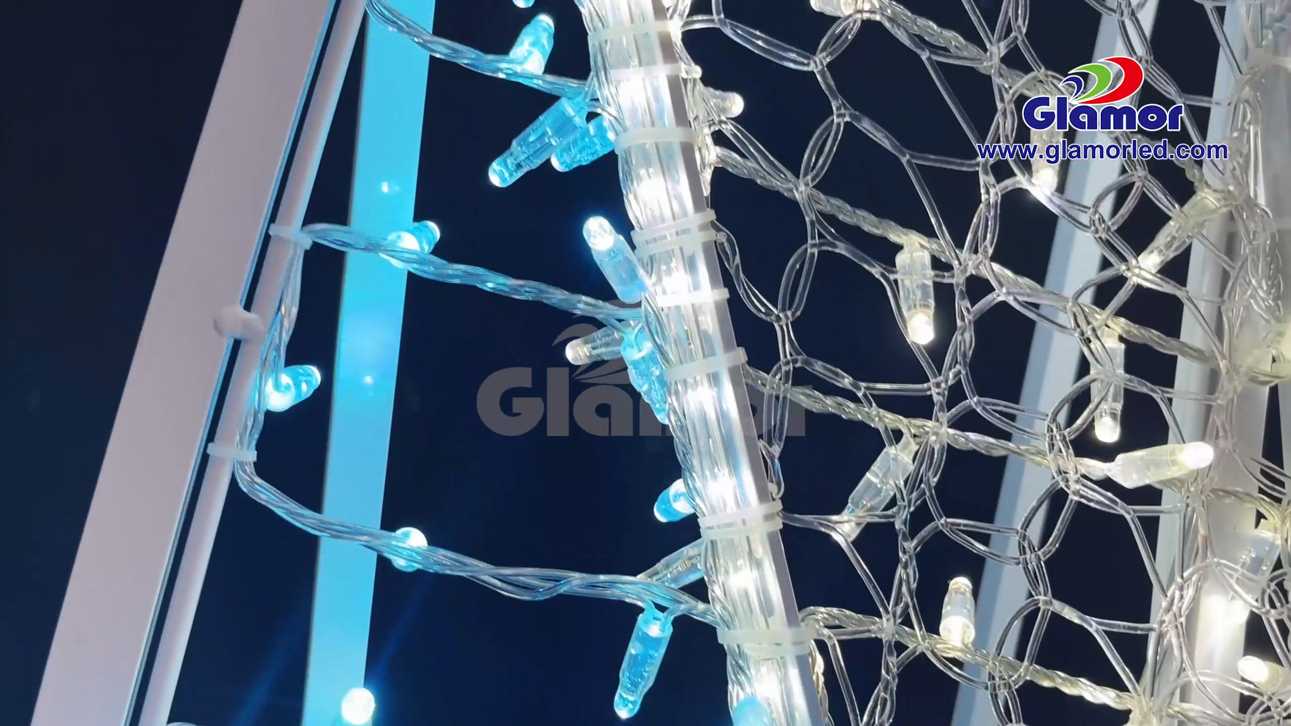 Özelleştirilmiş ürünler 2D kar tanesi kemer buz dünyası tarzı LED motifli ışık ekranı | Glamour fabrikası 3