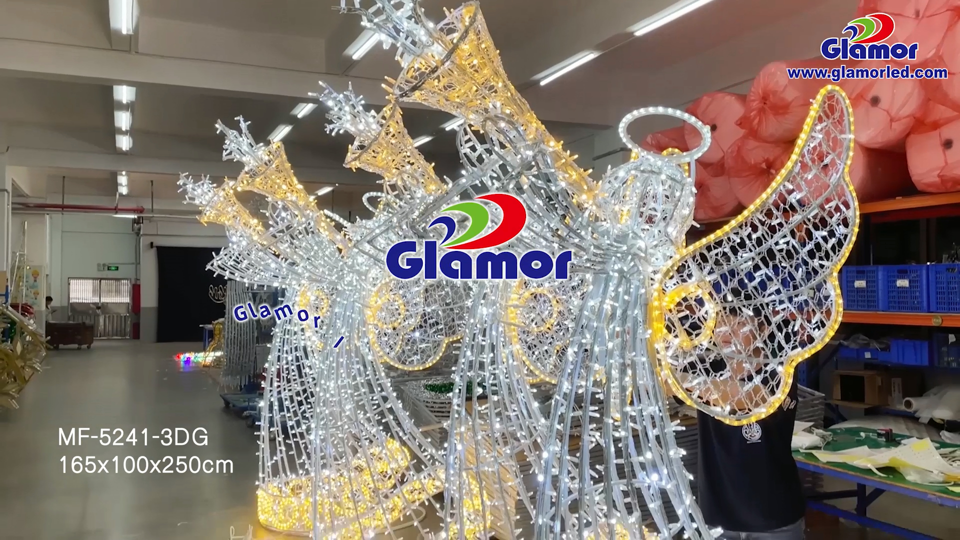 Προσαρμοσμένοι κατασκευαστές μοτίβων αγγέλου 3D σε λευκό και ζεστό λευκό χρώμα για το φεστιβάλ Christimas από την Κίνα | GLAMOR 4