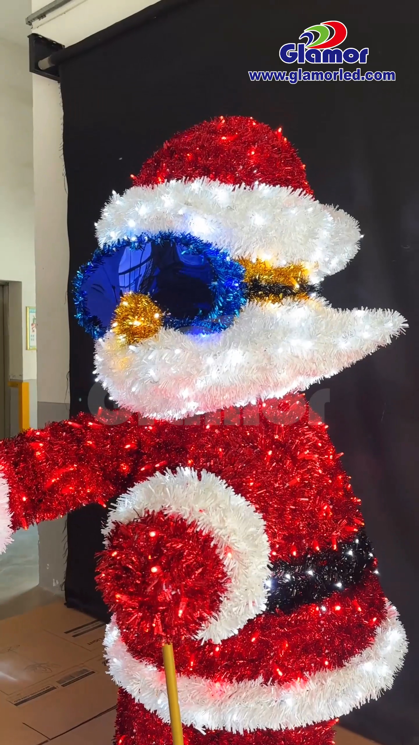 Babagjyshi 3D i jashtëm, i brendshëm, për përdorim në qendrën tregtare të parkut, motive ndriçimi dekorativ | Fabrika e Glamour 3