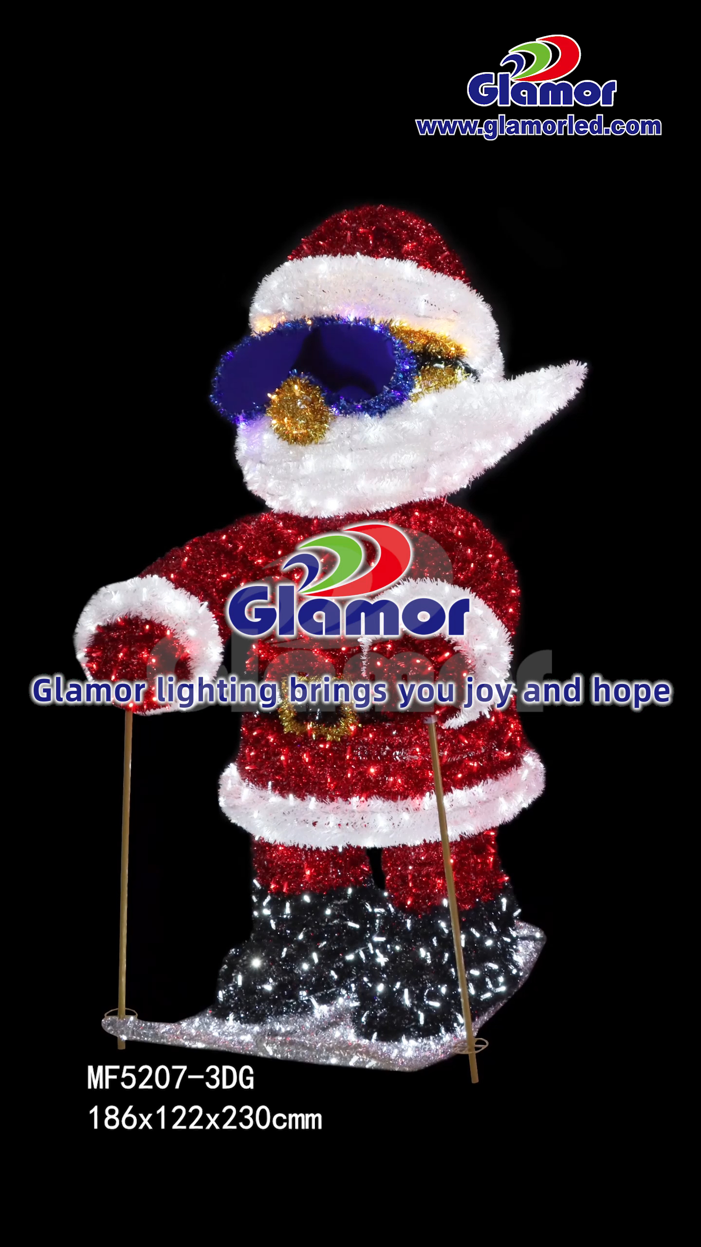 Babagjyshi 3D i jashtëm, i brendshëm, për përdorim në qendrën tregtare të parkut, motive ndriçimi dekorativ | Fabrika e Glamour 4