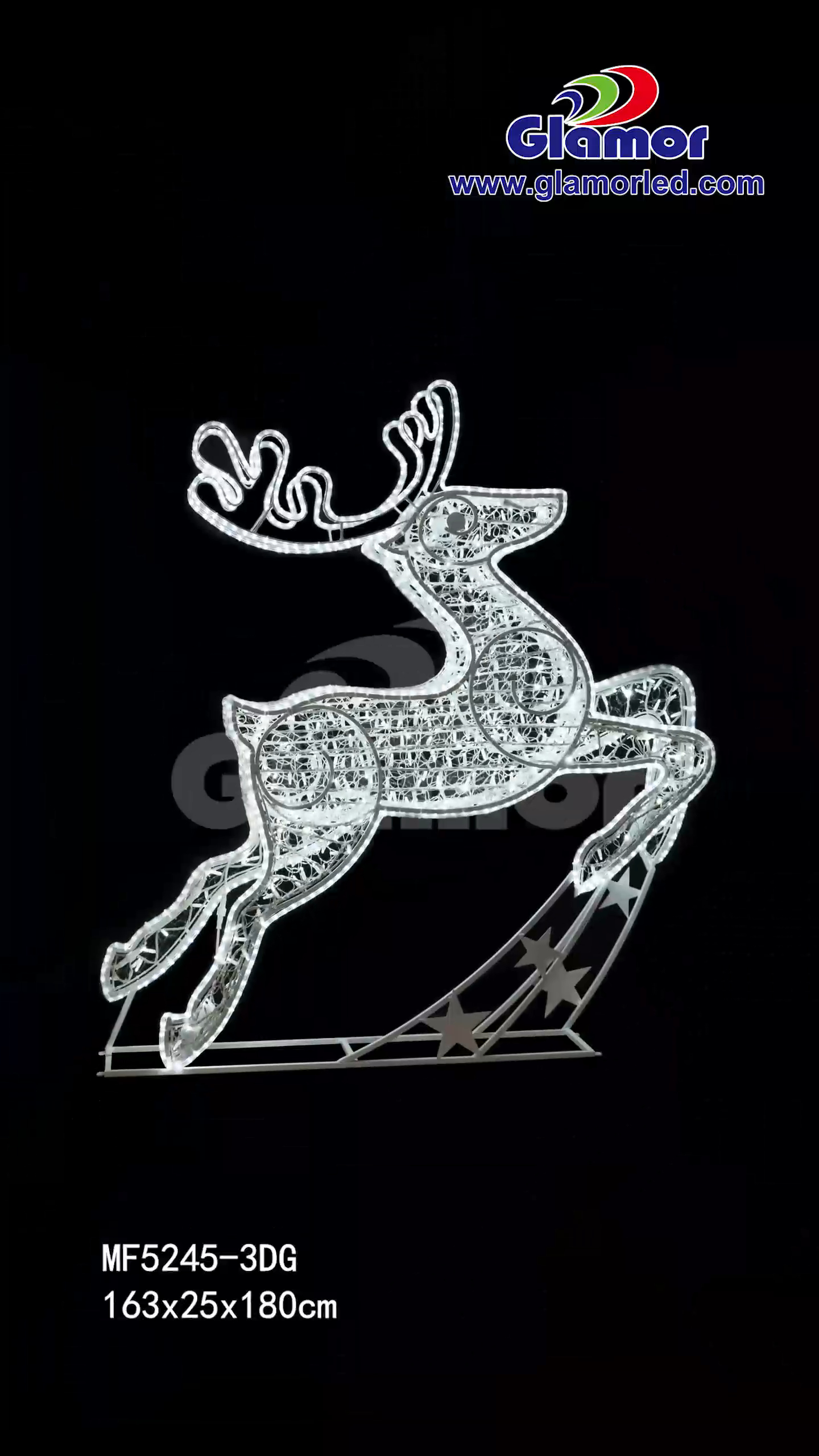 Kvalitetna nova 3D sobova za vanjsku i unutarnju upotrebu iz 2025. godine, bijela božićna dekorativna svjetla | Glamour Manufacturer Factory 4