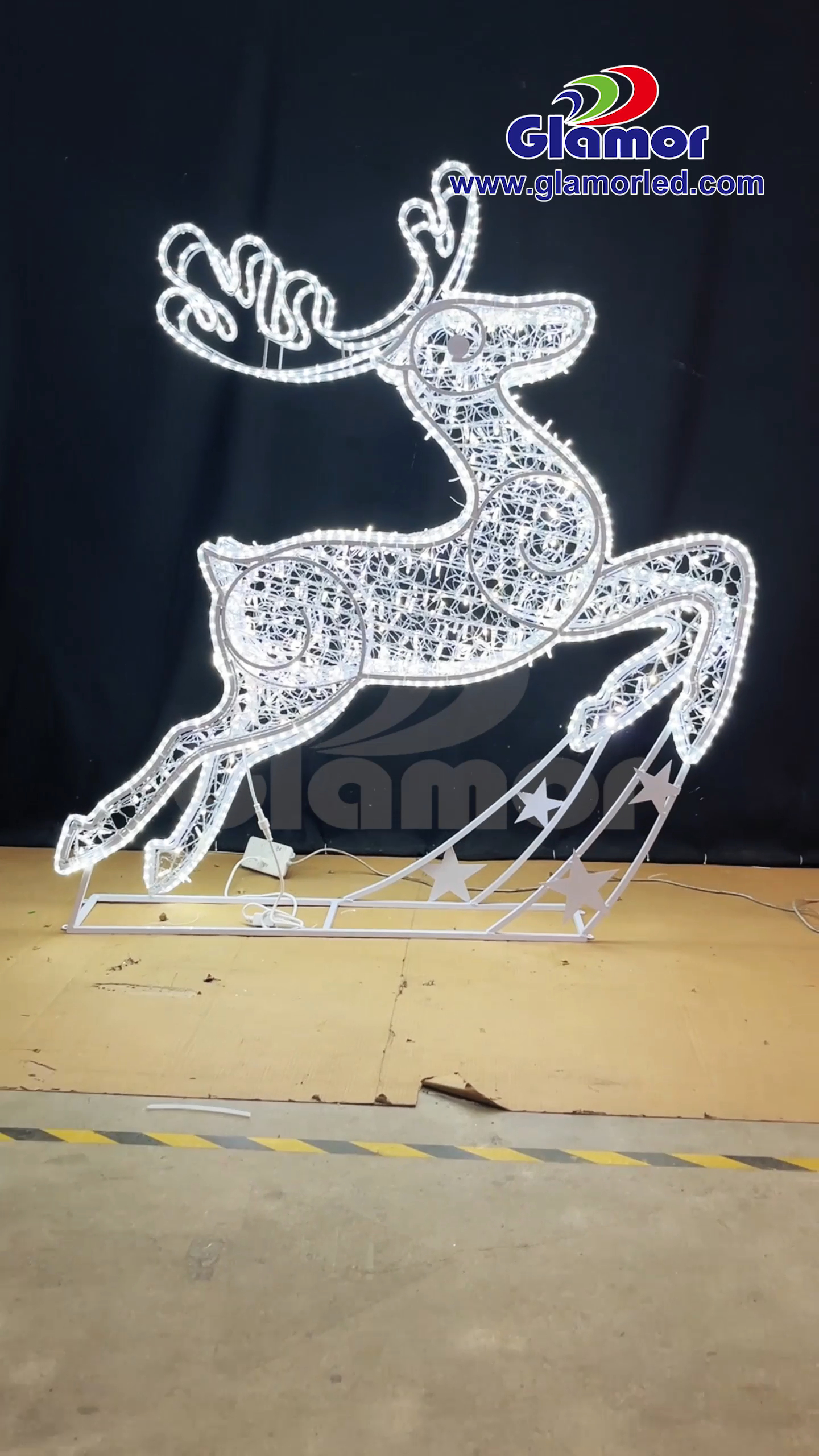 Kvalitetna nova 3D sobova za vanjsku i unutarnju upotrebu iz 2025. godine, bijela božićna dekorativna svjetla | Glamour Manufacturer Factory 2