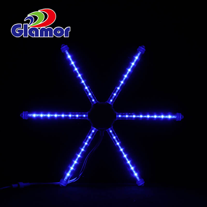 Tubus PC pellucidus IP65 Lumina festiva RGB Digitalis cum nive rubra et metro | Glamor Factory 5
