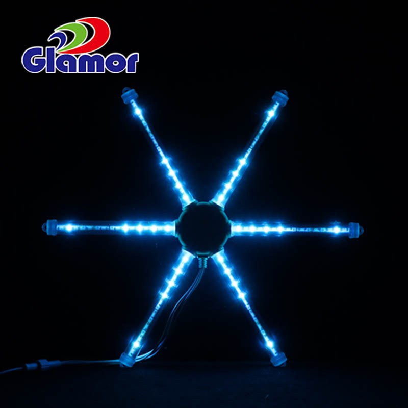 Tubus PC pellucidus IP65 Lumina festiva RGB Digitalis cum nive rubra et metro | Glamor Factory 6