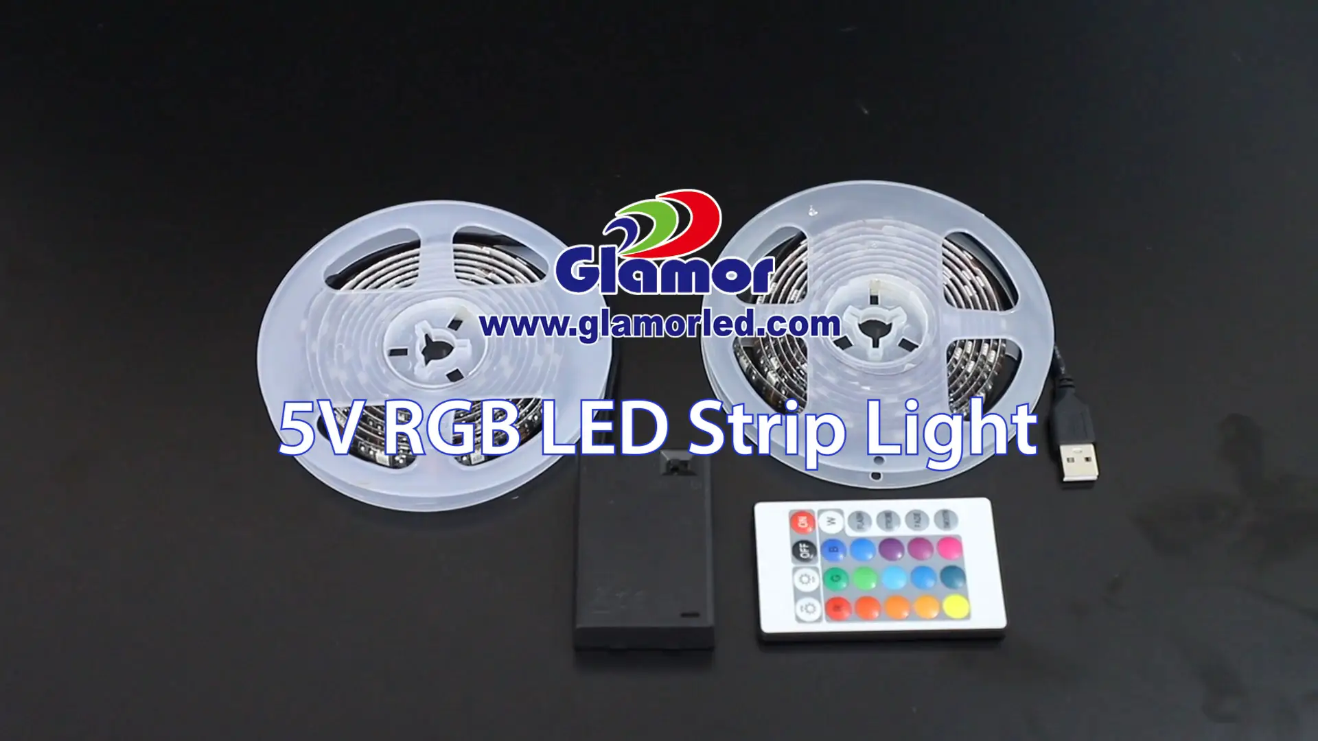 פס תאורת לד RGB 5050 ליצרני DIY מסין, 5V USB או קופסת סוללות AA של 3* | GLAMOR 1