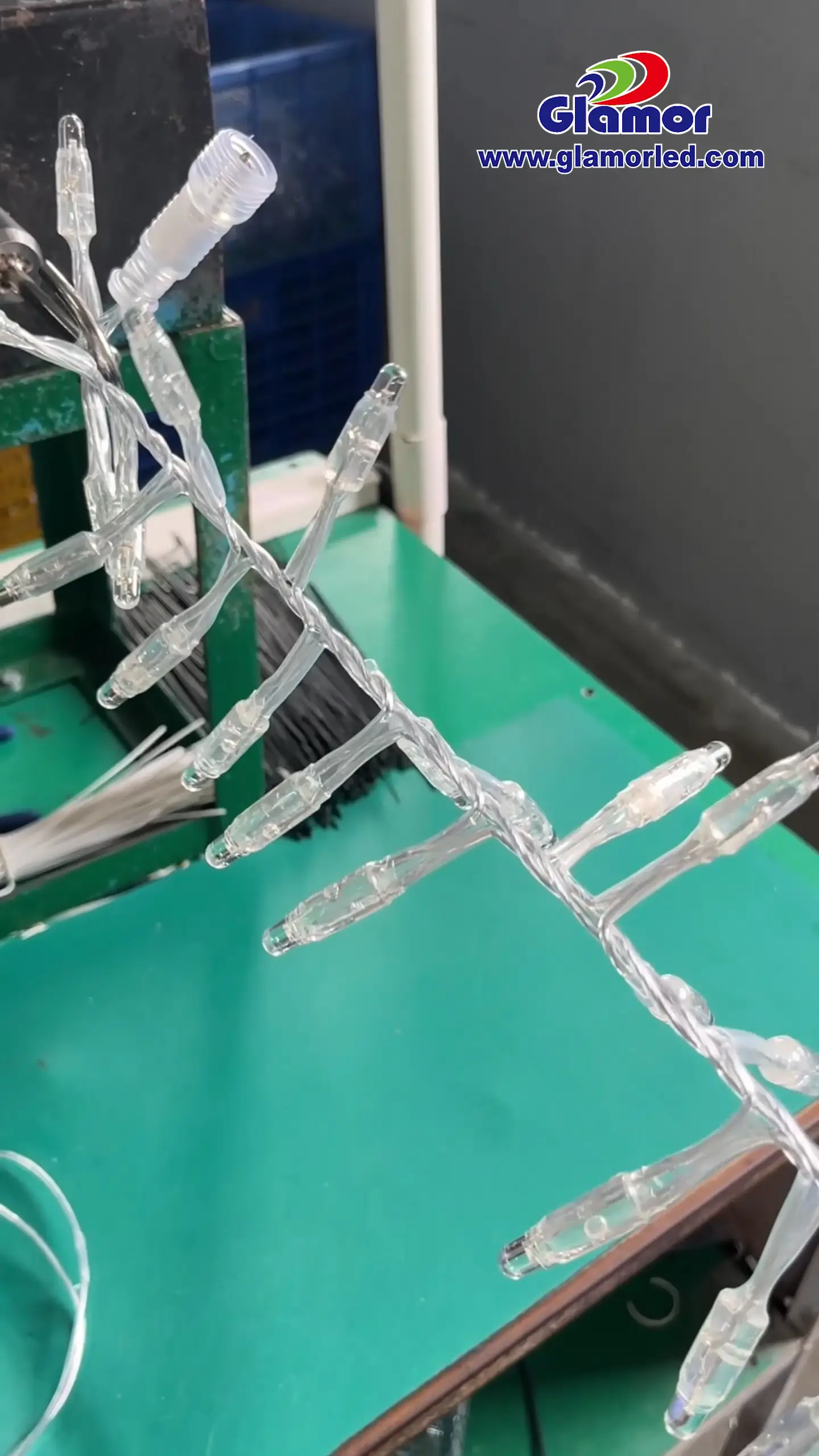 You can see how we Glamor twist wire when we produce the led string light chain light HQL Production processes 1