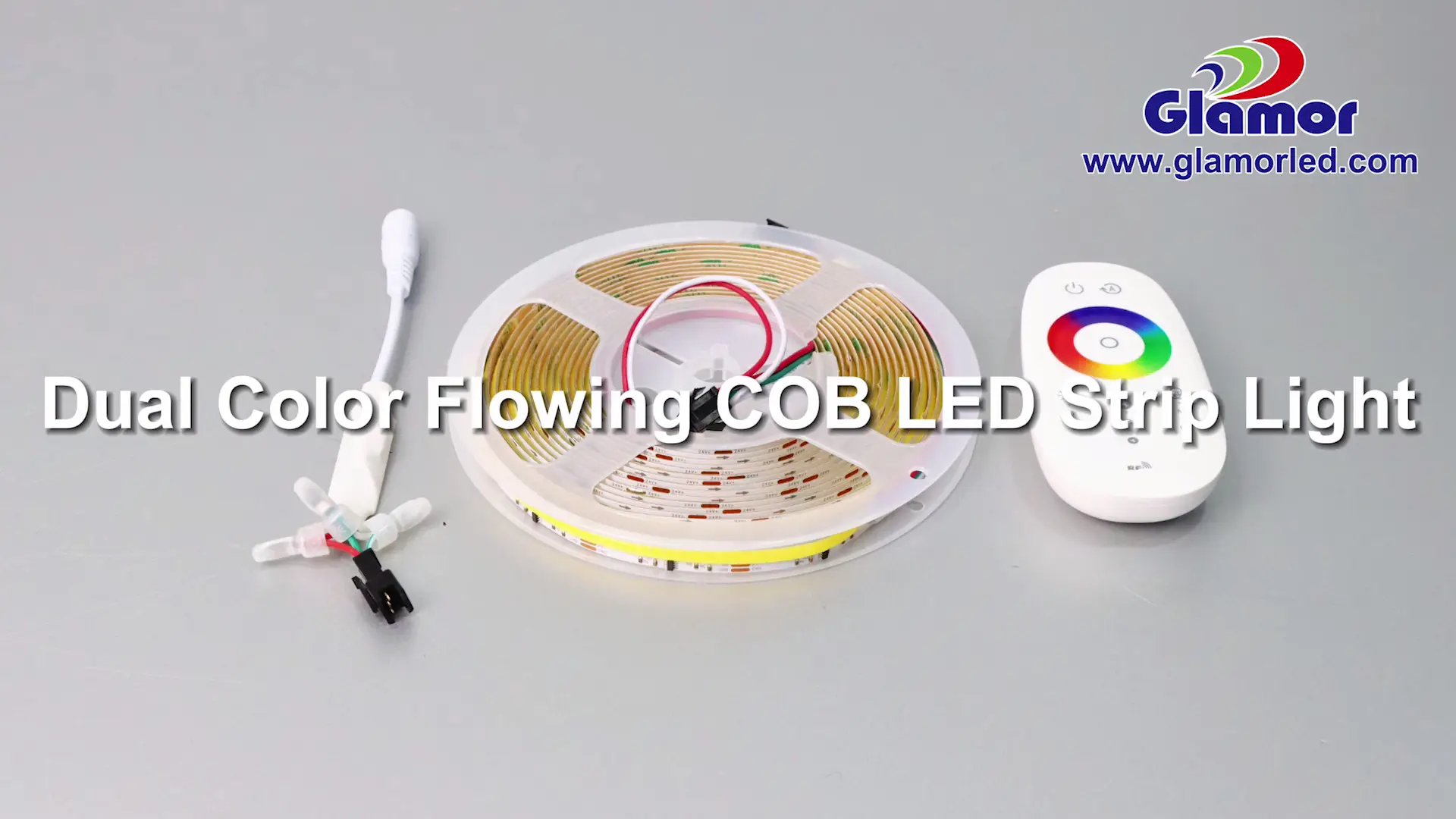 Tvåfärgad vattenflödande blinkande COB LED-remsa med chasing-effekt tillverkare - GLAMOR 1