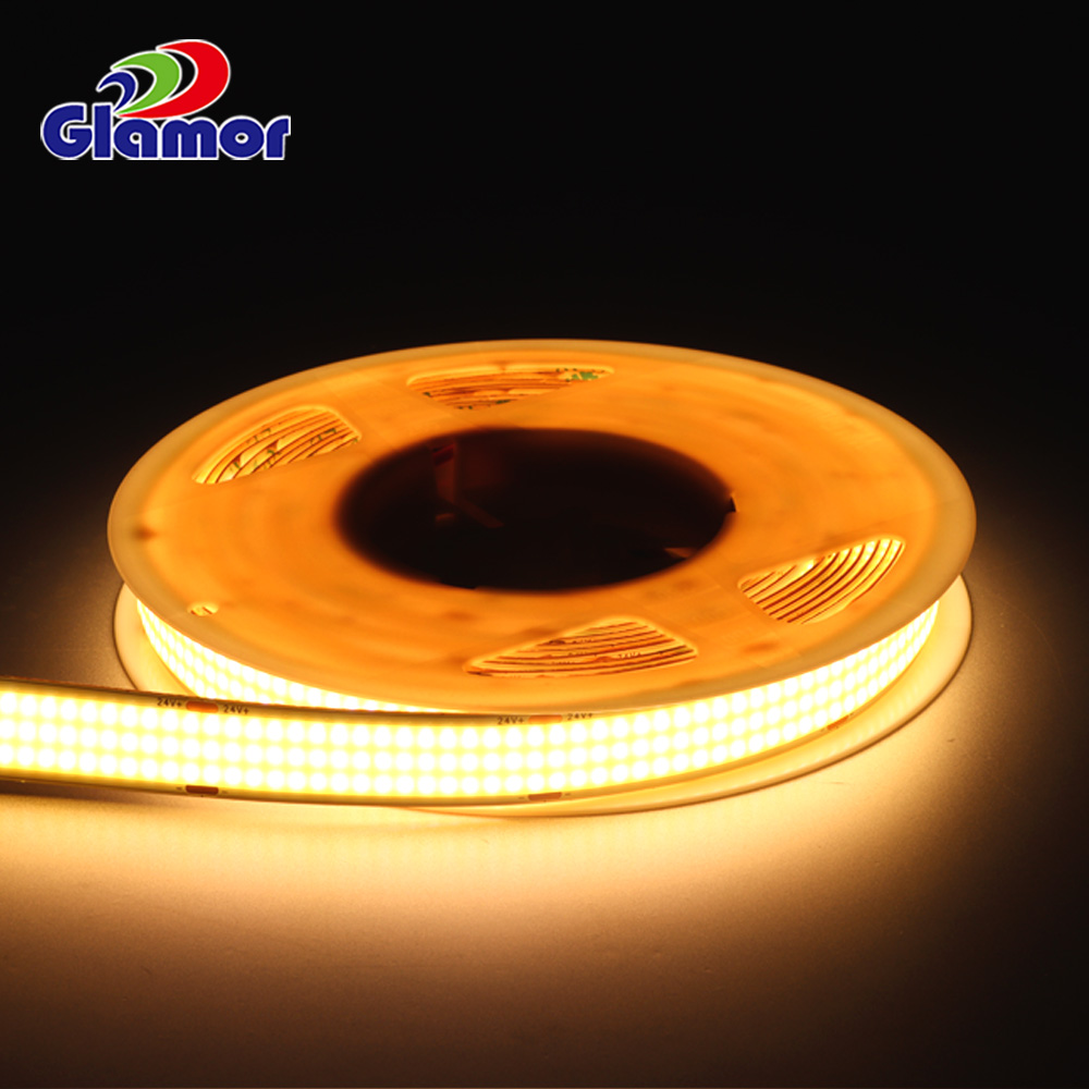 Ukukhanya okuphezulu okungu-15mm okubanzi kwe-COB LED TAPE ukukhanya 24V okunemigqa emithathu eningi yomhlinzeki- I-GLAMOR 5