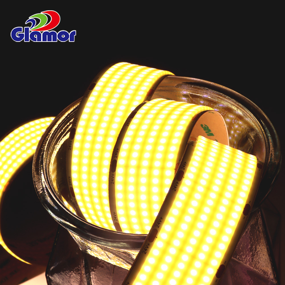 Sıcak beyaz en parlak COB LED şerit ışık beş sıra genişlik 30 mm, Çin COB LED şerit-Glamor 3
