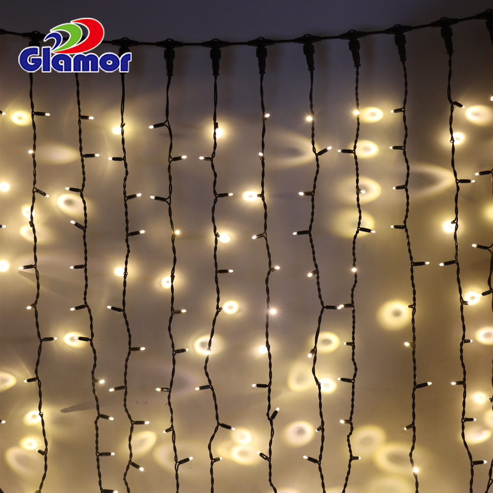 Professional Wholesale IP65 blue warm whtie red green curtain led fairy lights with good price - GLAMOR manufacturers 2