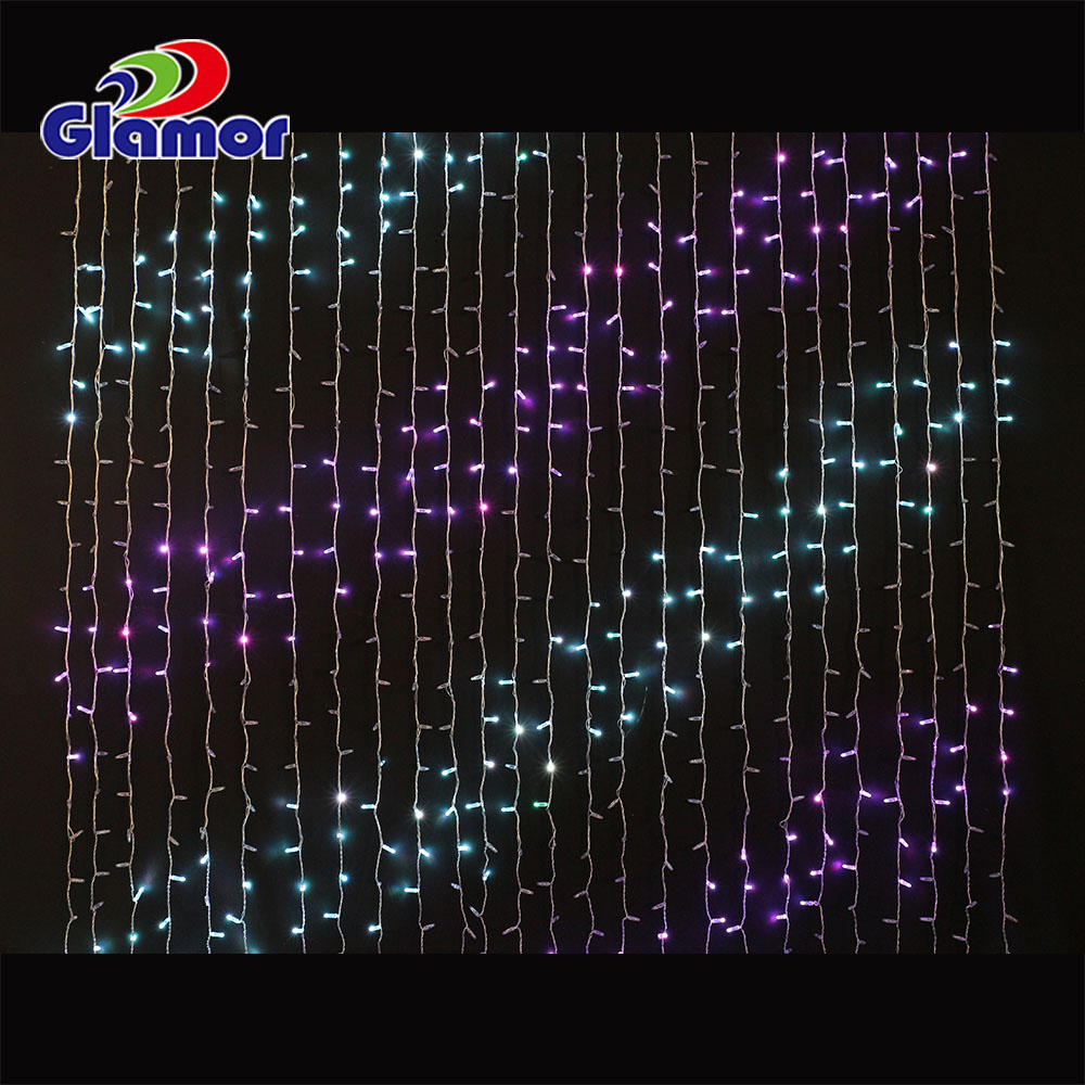 Professional Wholesale IP65 blue warm whtie red green curtain led fairy lights with good price - GLAMOR manufacturers 4