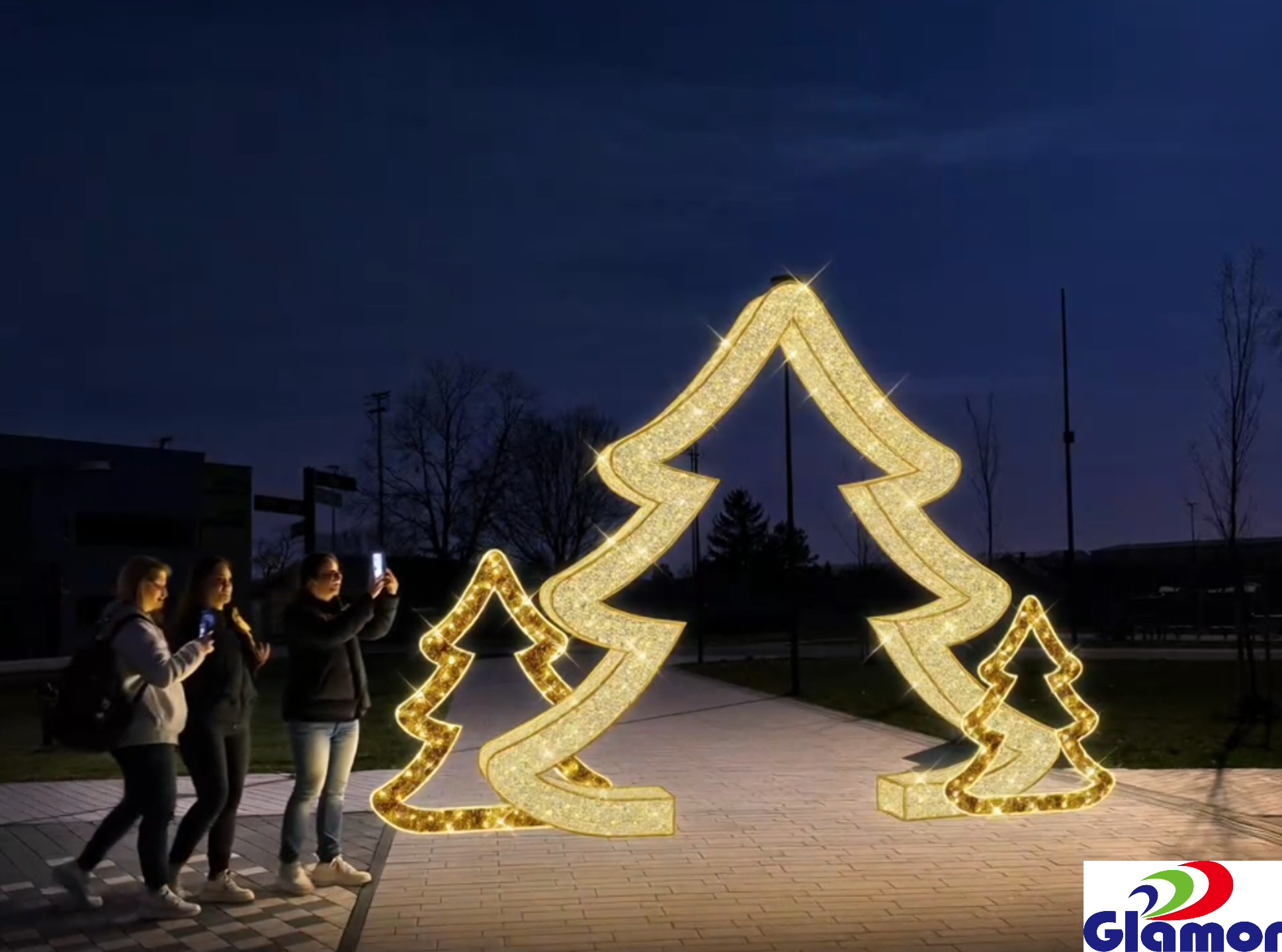 ବାହ୍ୟ ସଂସ୍ଥାପନ ପ୍ରଦର୍ଶନ ପ୍ରକଳ୍ପ ନେତୃତ୍ୱାଧୀନ 3D ଗଛ ସାଜସଜ୍ଜା ଖ୍ରୀଷ୍ଟମାସ ଦଉଡ଼ି ଆଲୋକ ମୋଟିଫ୍ | ଗ୍ଲାମର ନିର୍ମାତା 4