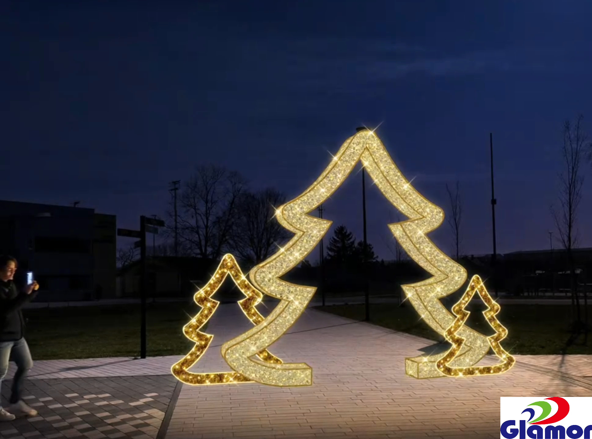 ବାହ୍ୟ ସଂସ୍ଥାପନ ପ୍ରଦର୍ଶନ ପ୍ରକଳ୍ପ ନେତୃତ୍ୱାଧୀନ 3D ଗଛ ସାଜସଜ୍ଜା ଖ୍ରୀଷ୍ଟମାସ ଦଉଡ଼ି ଆଲୋକ ମୋଟିଫ୍ | ଗ୍ଲାମର ନିର୍ମାତା 2