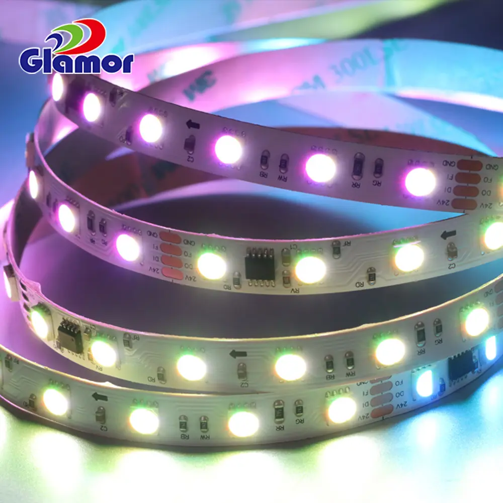 RGBW SMD LED Strip Lights 24V 5m 4 in 1, China Manufacturer | GLAMOR 4