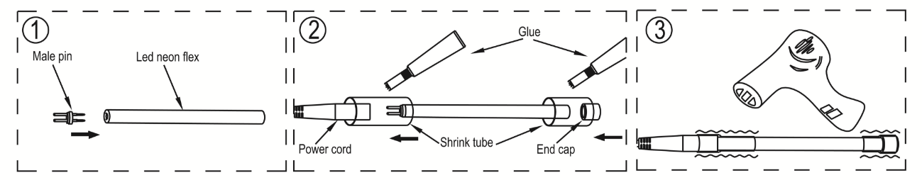 LED Neon esnek şerit ışık kurulumu 9