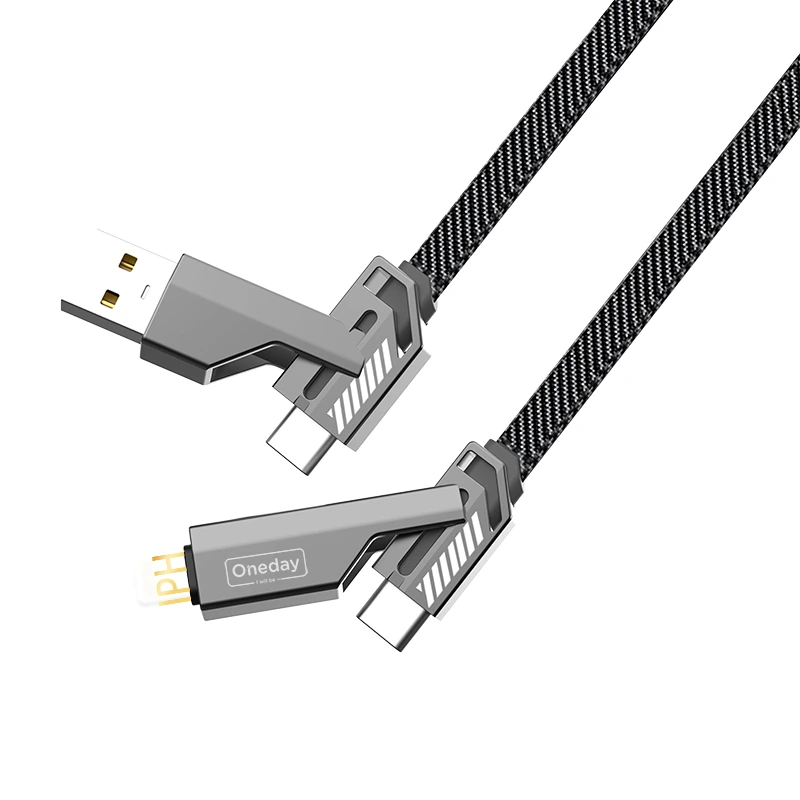 Aluminum Multi-Function Charging Data Cable PD 30W 60W 100cm 1