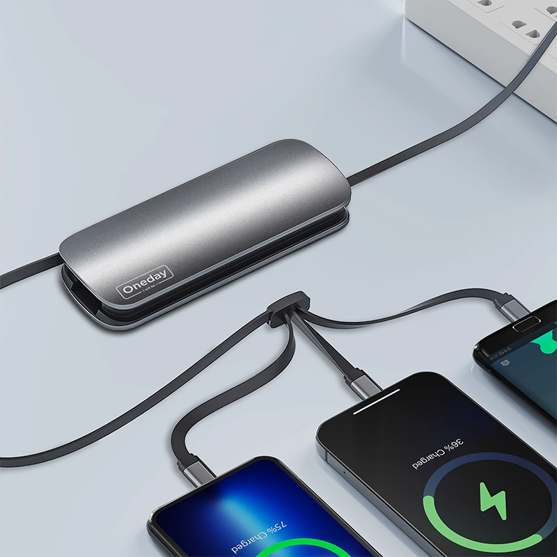 AA10  Metal storage box 3 in 1charging 100cm data cable 1