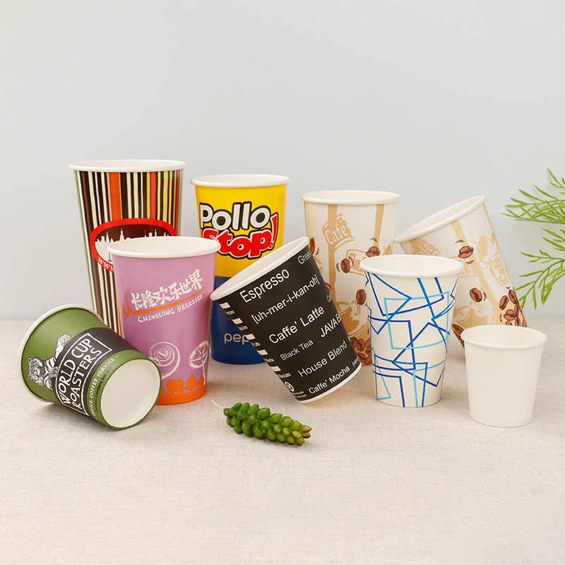 Printed Takeaway Cafe Hot Coffee Cup Single Wall Paper Cup 24oz 1