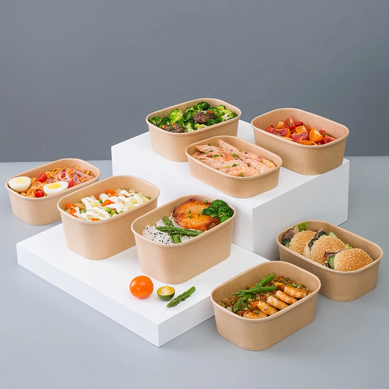 Eco Rec Rectangular White paper Bowl 17oz 1