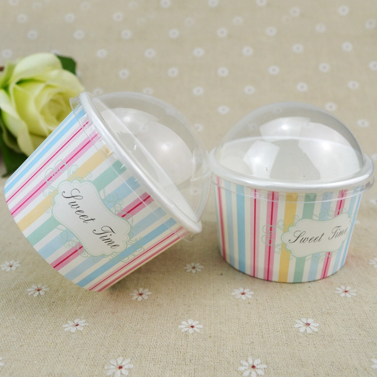 Customized Logo Printed Design White Compostable PLA Ice Cream Paper cup 6oz 1