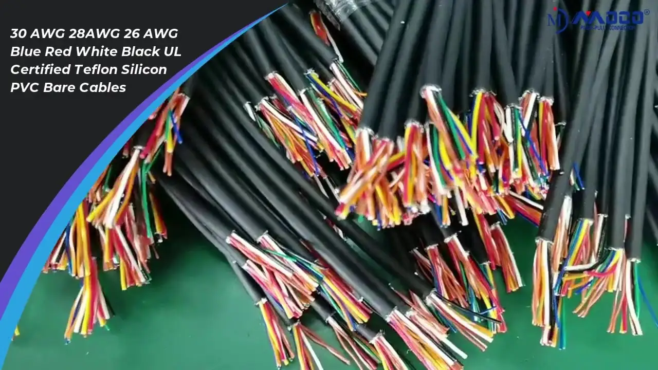 Cables desnudos de PVC, silicio, teflón, azul, rojo, blanco y negro con certificación UL, 30 AWG, 28 AWG y 26 AWG 1