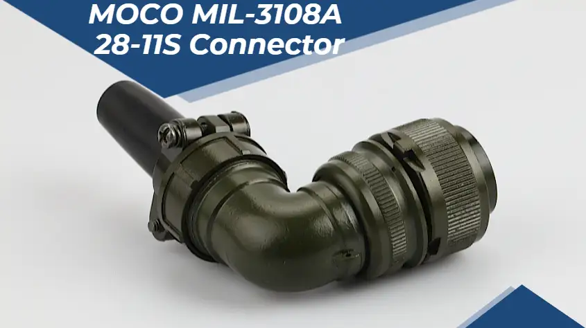 Conector militar circular MOCO Aviation MS3108A 28-11s con conector hembra en ángulo recto 1