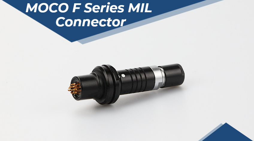 Conector militar MOCO serie F profesional IP68, impermeable, conector circular negro personalizado 2