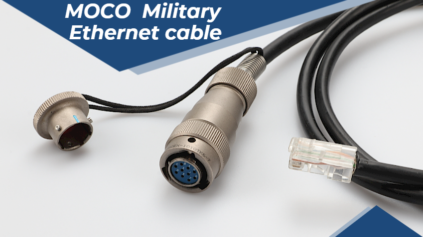 Conector macho T1 de la serie MOCO T a cable de red Ethernet militar 2