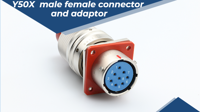 Conector macho hembra blindado circular MOCO Y50X y adaptador de brida Conector eléctrico 2