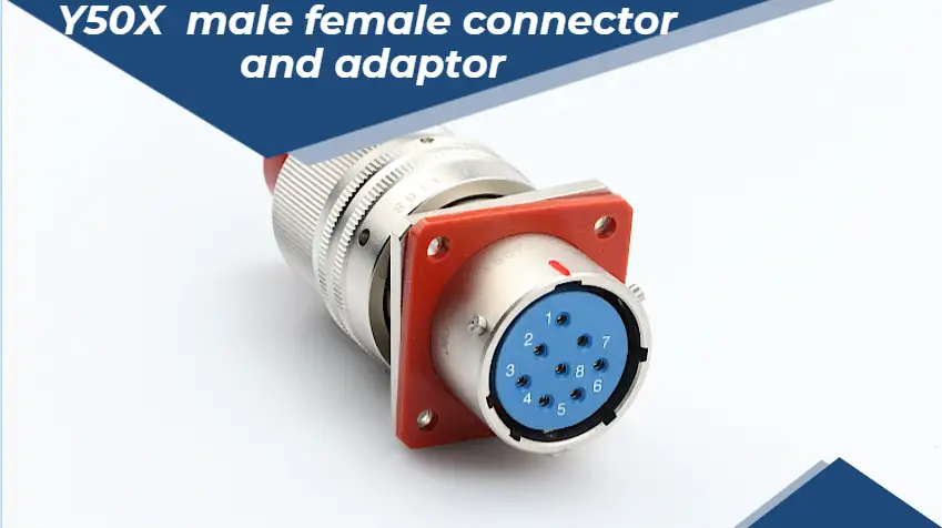 Conector macho hembra blindado circular MOCO Y50X y adaptador de brida Conector eléctrico 1