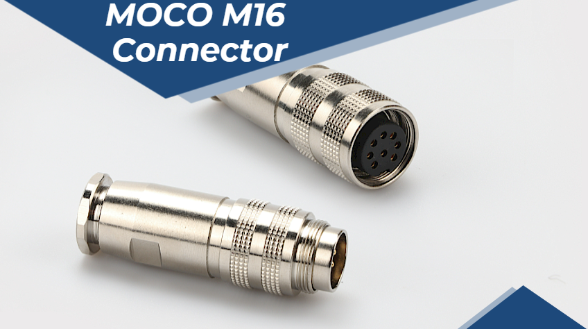 Conector circular MOCO M16 macho a hembra tipo soldadura, conector metálico resistente al agua IP67 para señales de automatización industrial. 2