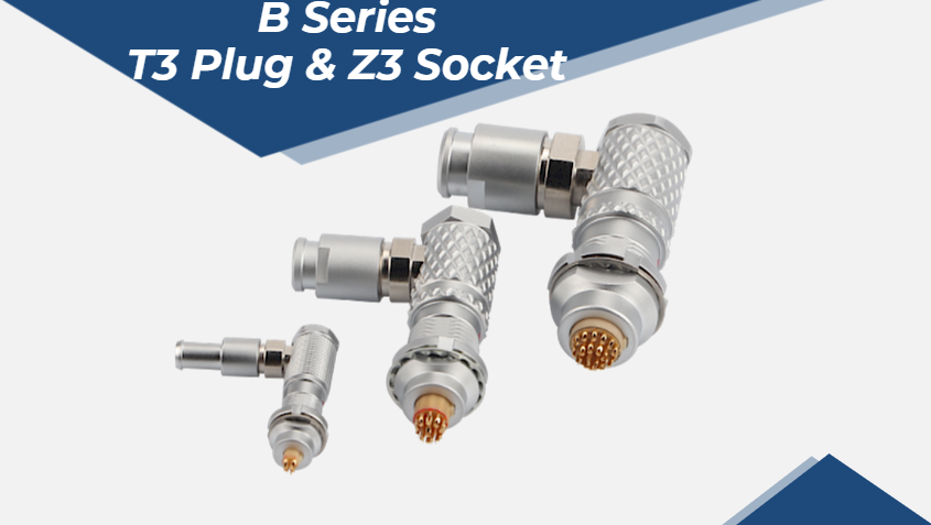 Conector MOCO Serie B T3 FHG macho a Z3 hembra para equipos médicos hospitalarios 2