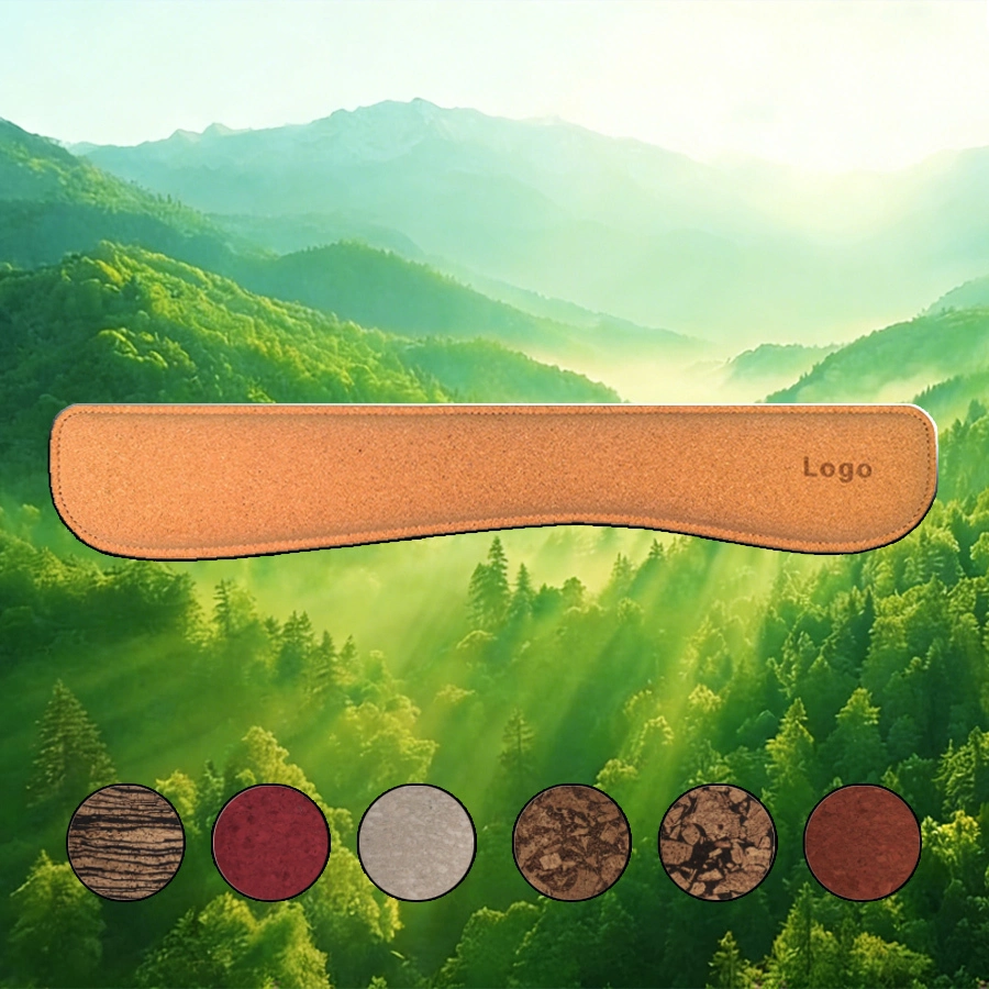 KLJ-5008R Ergonomic Cork Keyboard Wrist Rest with Foam Filling & Non-Slip SBR Base 467×80×20mm | Natural Comfort for Sustainable Workspaces 1